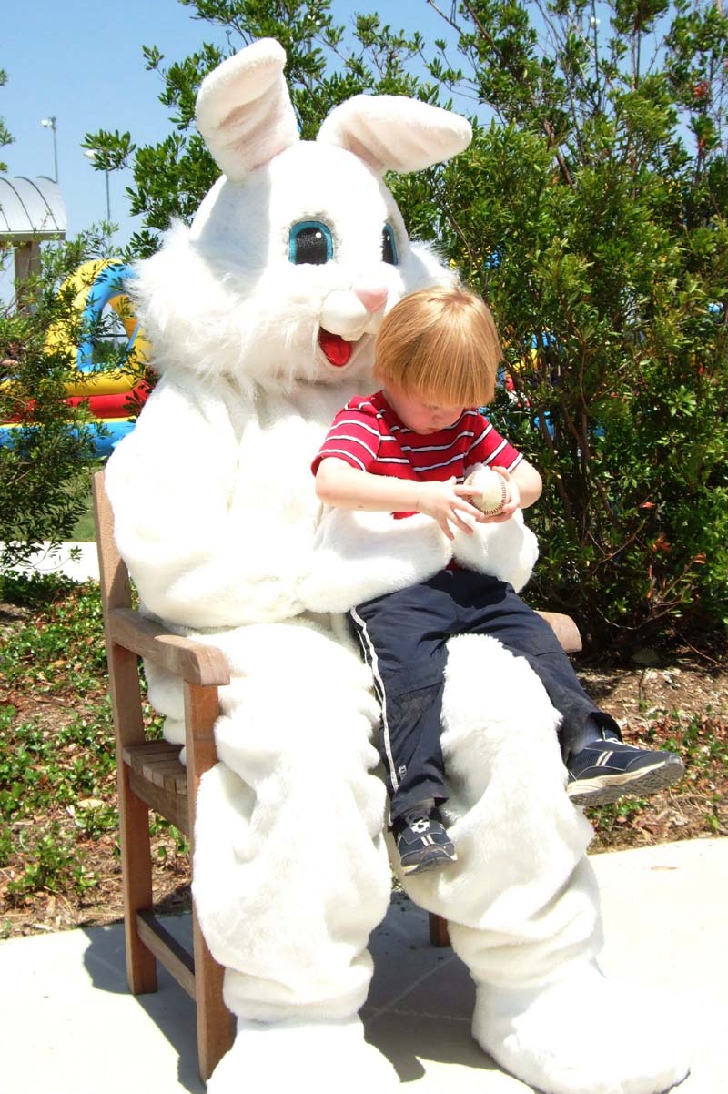 photo of kid with the Easter Bunny